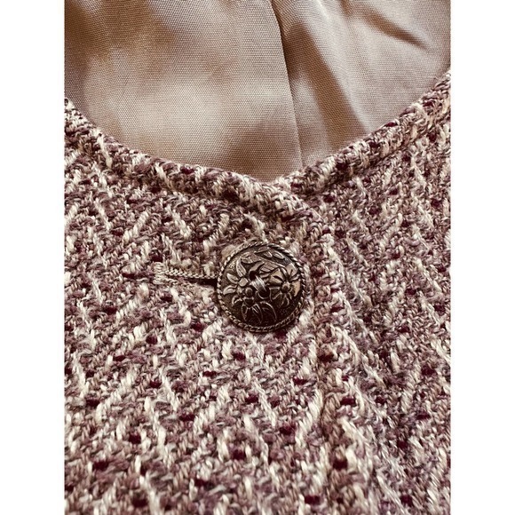 Vintage Evan Picone Tweed Long Sleeve Button Down Cardigan Sweater‎ Ivory Size 8 - Picture 5 of 7